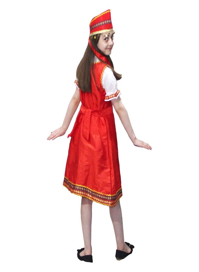 كاكو فانسي دريسيس زي تنكري حريري روسي للبنات من كاكو - أحمر، مقاس 3-4 سنوات، للبنات - Image 2